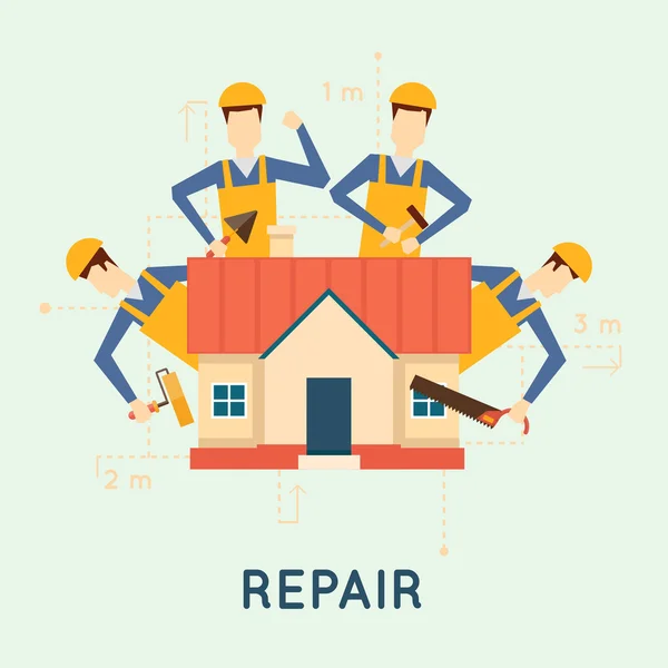 Huisreparaties illustratie — Stockvector