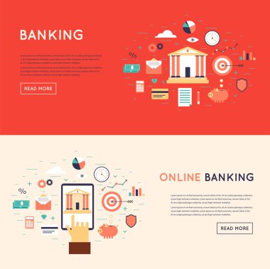 Online banking theme clipart