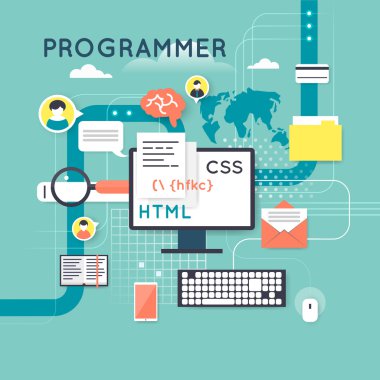 Programlama ve kodlama kavramı.