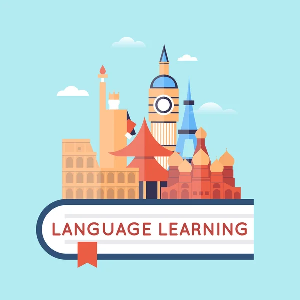 Nauka języków obcych — Wektor stockowy