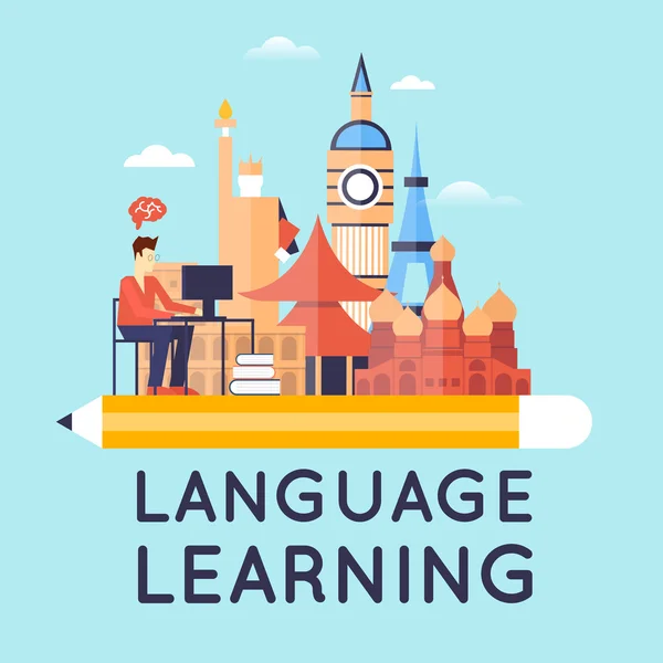 Learning foreign languages — Stock Vector