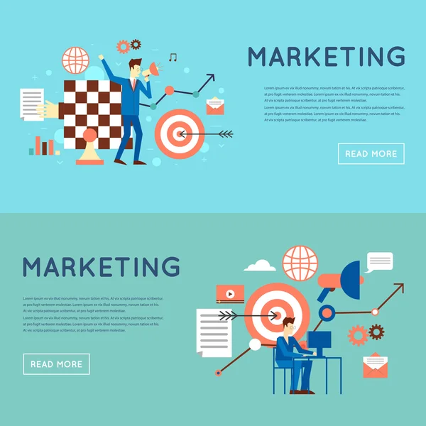 Iconos de estrategia y marketing digital — Vector de stock