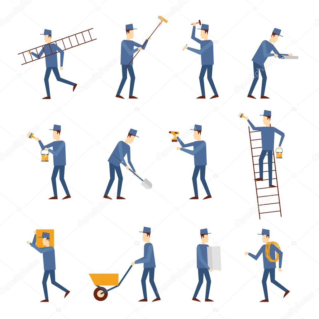 construction workers with tools