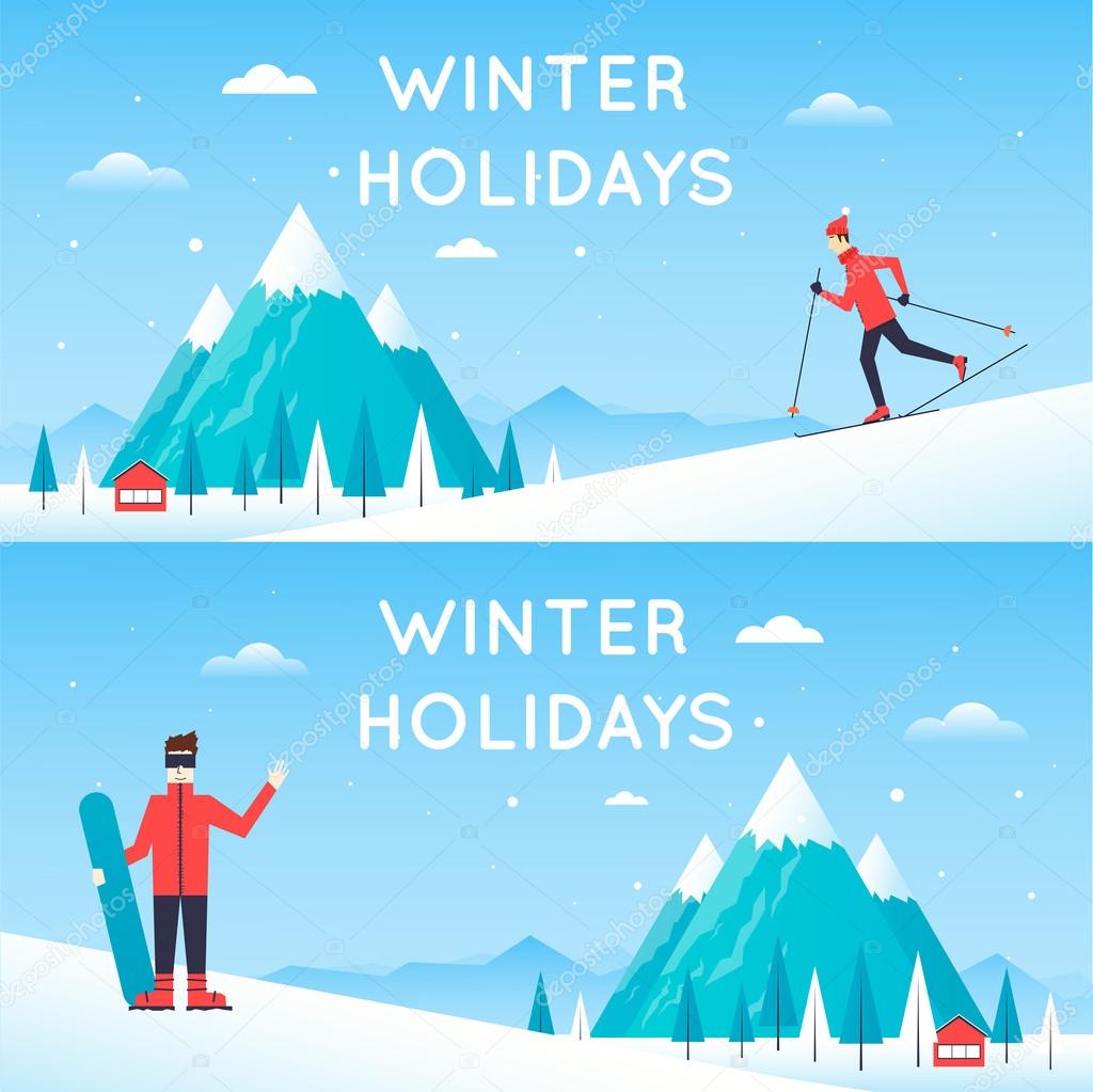 Winter landscape and winter sports