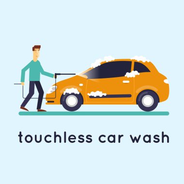 Contact less car wash. clipart