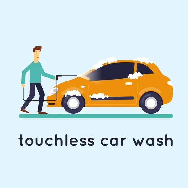 Kontakta mindre biltvätt. — Stock vektor
