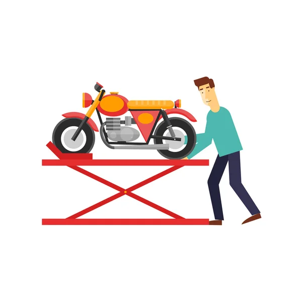 Repair of motorcycles illustration. — Stock Vector