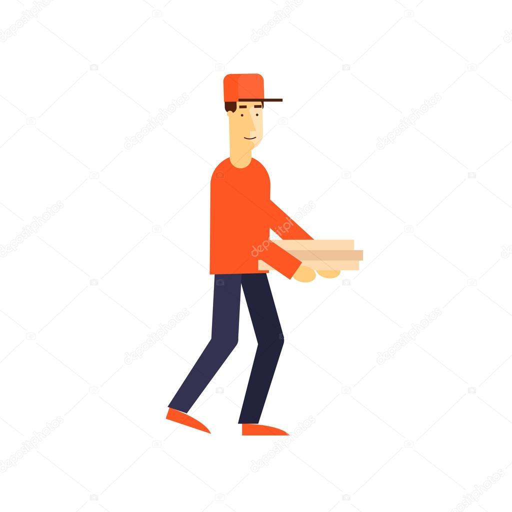 Man holding pizza boxes