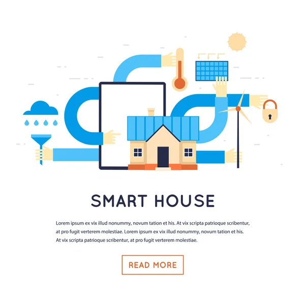 Smart House Illustration — Stockvektor