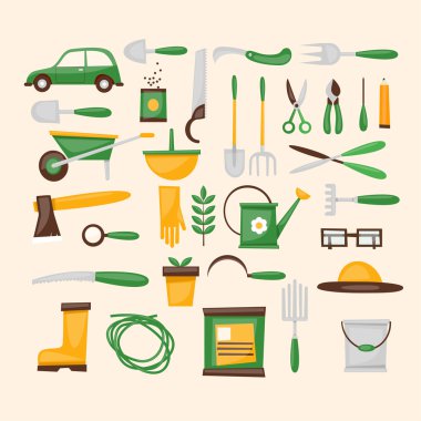 Bahçe aletleri, düz tasarım