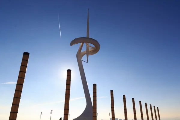 Montjuic Communications Tower at barcelona olympic park — Stock Photo, Image