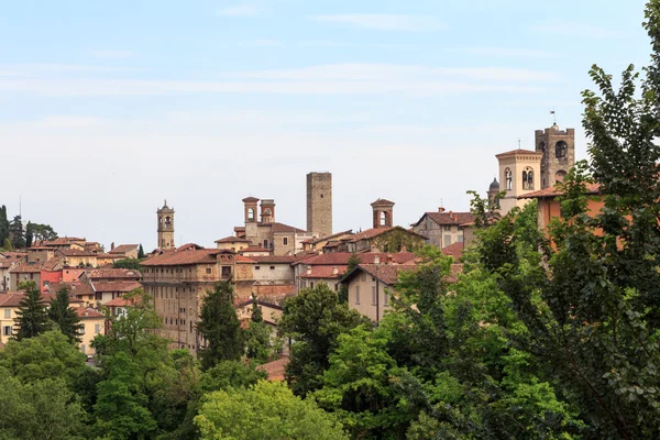 上部都市ベルガモ、イタリアのチッタ アルタのパノラマ — ストック写真