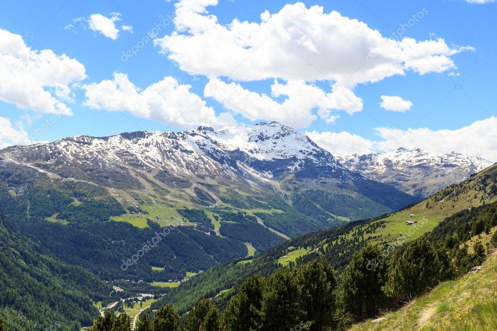 Mountain Monte Sobretta panorama in Ortler Alps, Italy