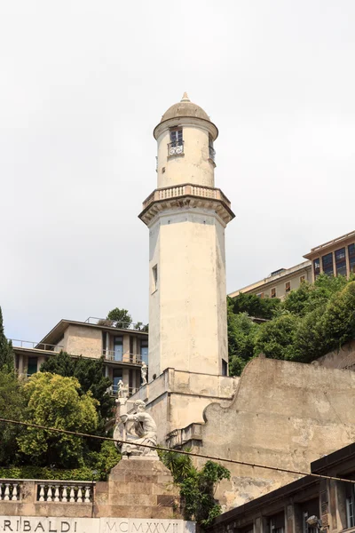 Lighthouse near Spianata Castelletto in Genoa, Italy — Stock Photo, Image