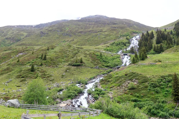 Panorama Montanha Rio Tyrol Alps Áustria — Fotografia de Stock