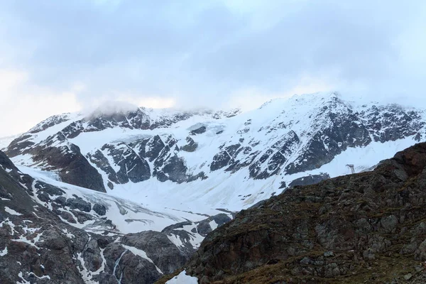 Horské Sněhové Panorama Ledovcem Taschachferner Tyrolských Alpách Rakousko — Stock fotografie