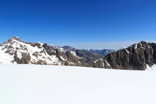 Gebirgsschneepanorama Mit Sexegertenferner Und Blauem Himmel Den Tiroler Alpen Österreich — Stockfoto