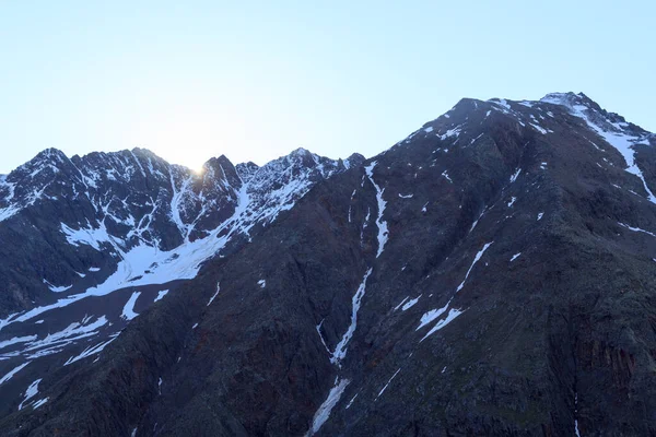 Panorama Montaña Por Mañana Amanecer Los Alpes Tirol Austria — Foto de Stock