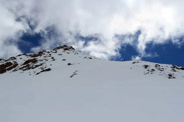 Панорама Горного Снега Леднике Taschachferner Вершина Wildspitze Тирольских Альпах Австрия — стоковое фото