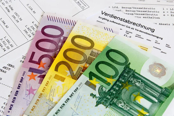 Payroll with banknotes — Stock Photo, Image