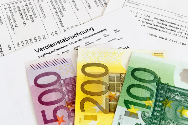 Payroll with banknotes — Stock Photo, Image