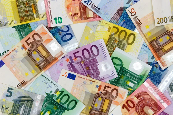 Różnych banknotów Euro od 5 do 500 Euro — Zdjęcie stockowe