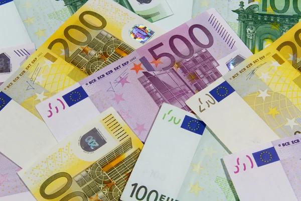 Różnych banknotów Euro od 5 do 500 Euro — Zdjęcie stockowe