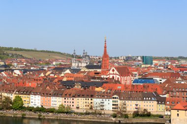 Historic city of Wurzburg, Germany with Marienkapelle and Stift Haug clipart