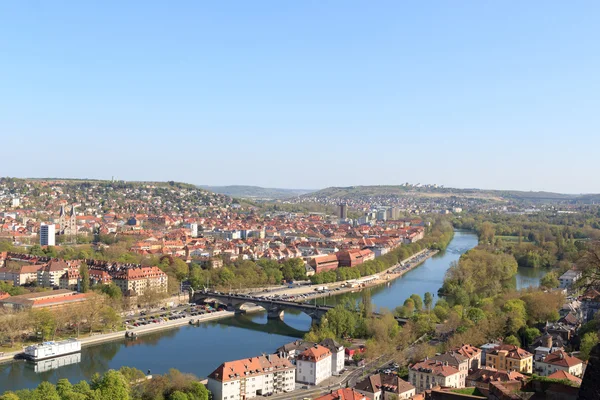 Vista di Wurzburg sud, Germania con ponte principale — Foto Stock