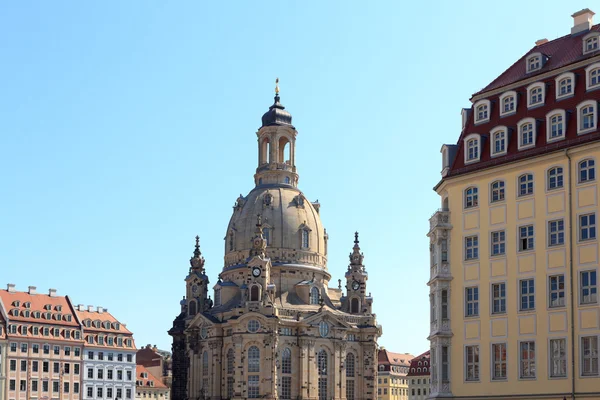 Kościół Frauenkirche w Dreźnie w Neumarkt, Niemcy — Zdjęcie stockowe