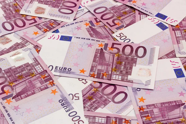 Hintergrund Geld - Fünfhundert (500) Euro-Banknoten — Stockfoto