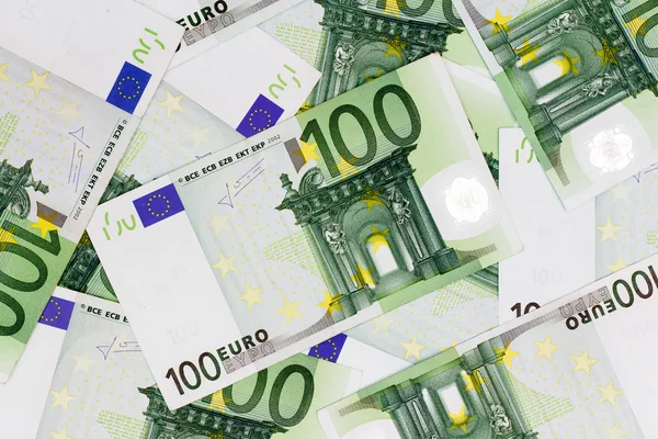 Tło pieniądze - sto (100) euro rachunki banknotów — Zdjęcie stockowe