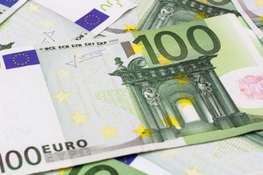 Para arka plan - yüz (100) euro banknot faturaları.