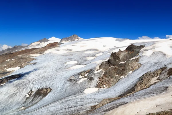 Gletscherpanorama mit Gipfel Grossvenediger Südwand in den Hochtauernalpen, Österreich — Stockfoto