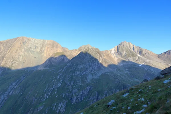 Panorama with mountain Zopetspitze at sunrise in Hohe Tauern Alps, Austria — Stock Photo, Image