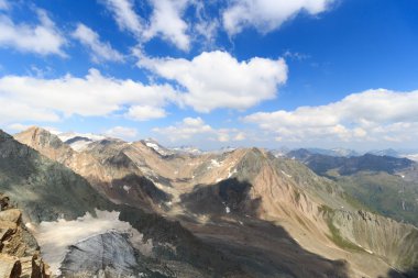 Dağ Grossvenediger ve buzullar Hohe Tauern Alps, Avusturya için Panorama görünüm