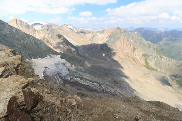 Vista panorámica de la montaña Grossvenediger y glaciares en Hohe Tauern Alps, Austria — Foto de Stock