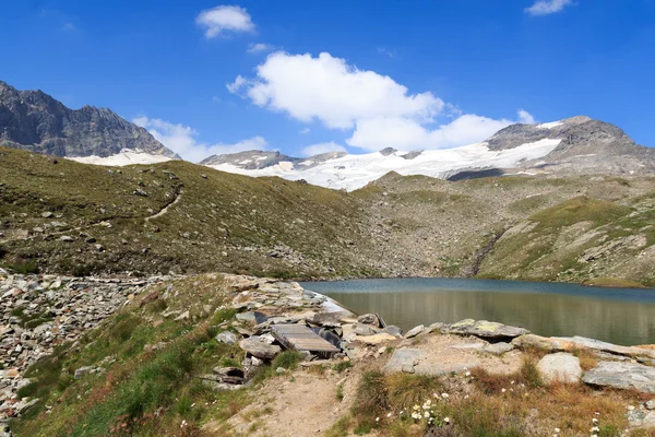 Patika, göl ve buzul panorama Dağı Kristallwand Hohe Tauern Alps, Avusturya için — Stok fotoğraf