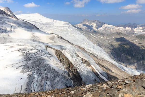 정상 Hohe Tauern 알프스, 오스트리아에에서 Kleinvenediger 산 빙하 파노라마 보기 — 스톡 사진