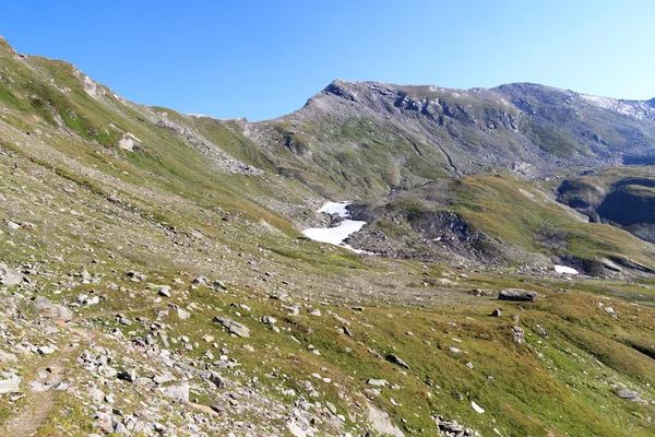 Bergspanorama med col Lobbentorl i Hohe Tauern Alperna, Österrike — Stockfoto