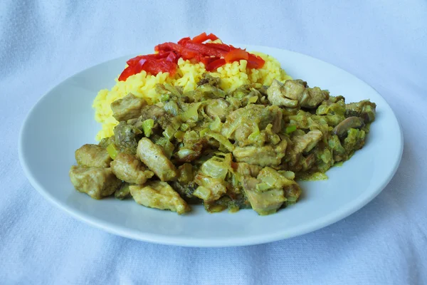 Çin domuz eti ve köri pirinç açık renkli