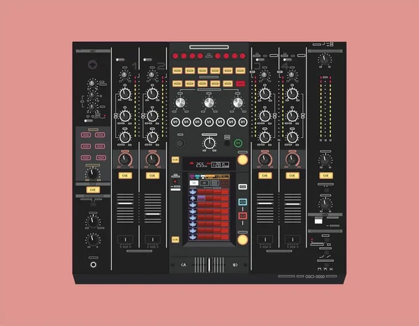 DJ mixer vector detail. Background for DJ posters. Musical equipment. CDJ Icon for online store. DJ- image for printing on a t-shirt. Image for application on a smartphone case. Nightlife theme.