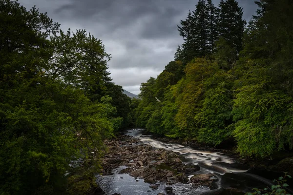 Die Wasserfälle Von Dochart Der Dämmerung Killin Highlands Schottland — Stockfoto