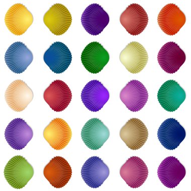 Kesintisiz renkli seashell şablonu