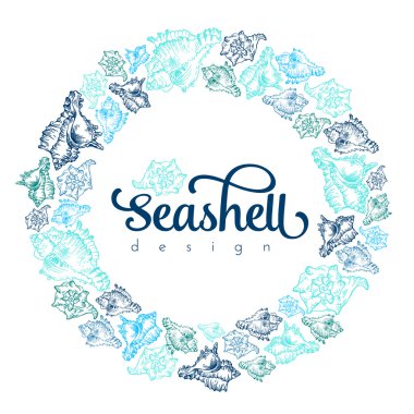 Kroki seashell kartı şablonu