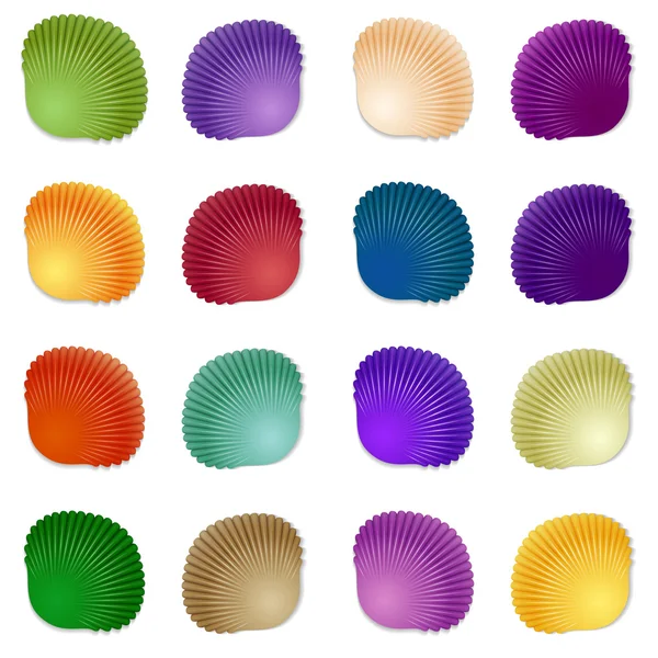 无缝的多彩贝壳模板 — 图库矢量图片