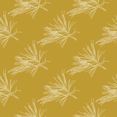 Altın çam dalları seamless modeli