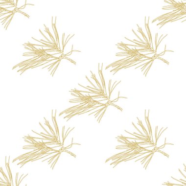 Altın çam dalları seamless modeli