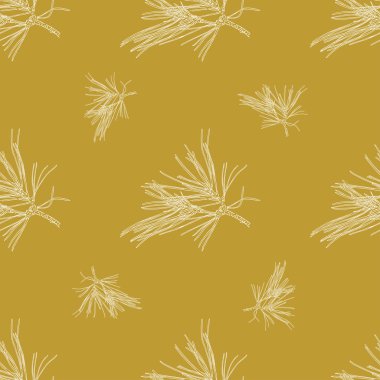 Altın çam dalları seamless modeli