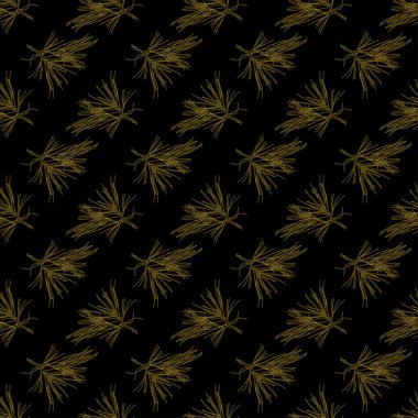 Altın çam dalları seamless modeli